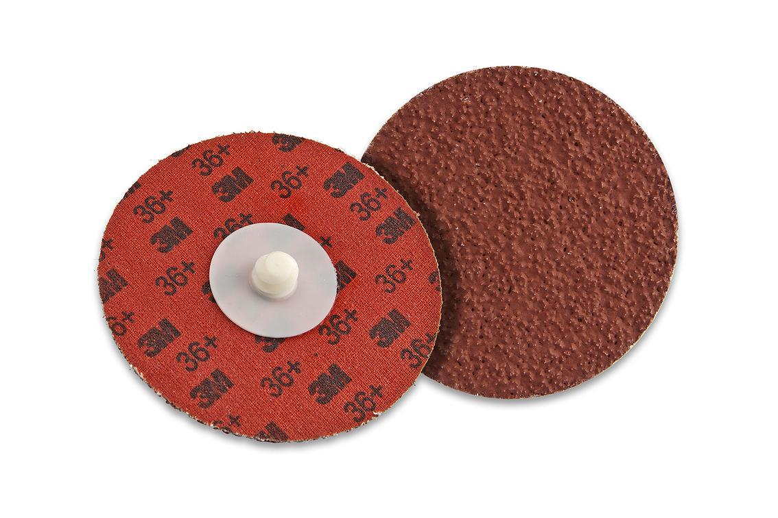 Cubitron II 7000045167 Durable Edge Abrasive Disc, 3 in Dia Disc, 36+ Grit, Very Coarse Grade, Precision Shaped Ceramic Abrasive, Type TR Attachment - Coated Abrasive Quick-Change Discs